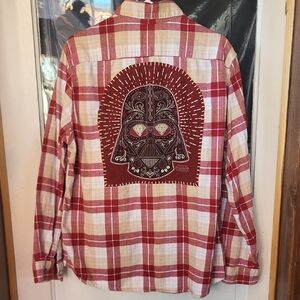 Upcycled Goodfellow Flannel W/Star Wars Darth Vader Patch